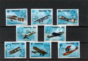 RWANDA 1978  AVIATION SET OF 8 STAMPS MNH