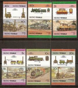 Tuvalu - Niutao 1985 Locomotive Railway Train Transport 12v MNH ++ 3387