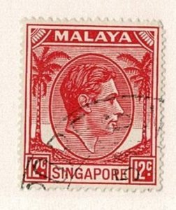 Singapore #10 used 12c KGVI