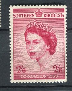 RHODESIA; 1953 early QEII Coronation issue Mint hinged value