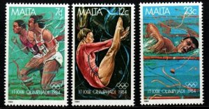 Malta 1984 MNH Stamps Scott 647-649 Sport Olympic Games