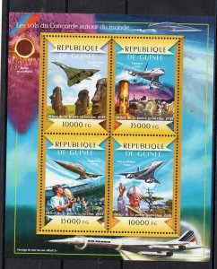 GUINEA - CONCORDE - AROUND THE WORLD - AVIATION - 4 Stamps -