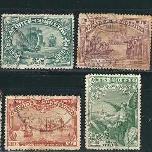 Azores 4 Different Used F/VF 1898 SCV $12.75