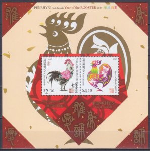 2016 Penrhyn Island 801-802/B120 Chinese calendar - Year of the Rooster