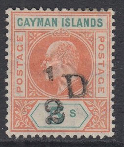 SG 18 Cayman Islands 1907 1d on 5 Salmon & Green. A fine fresh lightly mounted