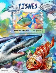 Sierra Leone - 2017 Fish on Stamps - Stamp Souvenir Sheet - SRL17317b