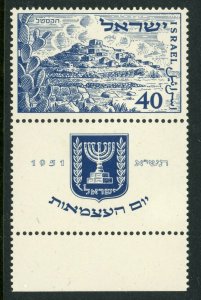 Israel Scott #46-47 Set - 1951 Metsudat - Hakastel w/ tabs MNH CV-$40.00