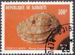 Djibouti 508 - Used - 300fr Large Harp Shell (1979) (cv $2.30)