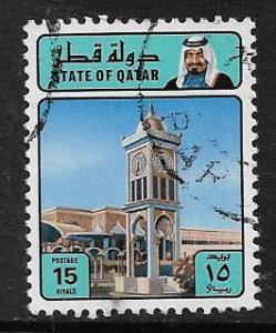 QATAR  628  USED CLOCK TOWER STAMP