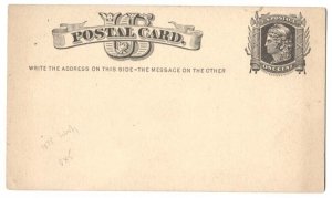 USA 1875 1c Liberty postal stationery card without watermark Scott UX5, mint