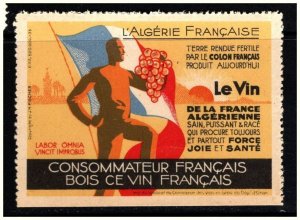 1933 French Algerian Poster Stamp The Wine of French Algeria Best of France MNH