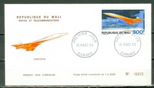 MALI 1969 CONCORDE LIMITED ISSUE(2000)  #C70 FDC