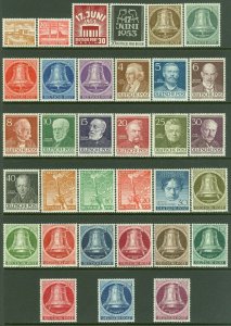 EDW1949SELL : GERMANY 1951-54 Sc #9N70-102 Complete All Fresh & VF MNH. Cat $592