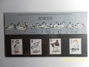 GB 1989 BIRDS RSPB PRESENTATION PACK 196, SG 1419 1422, MINT