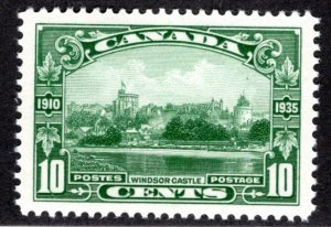 215 Scott - 10c green, EF, MLHOG, Windsor Castle, King George VI Silver Jubilee,