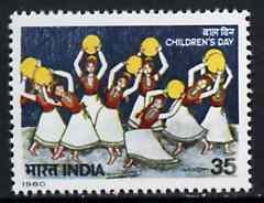 INDIA - 1980 - Childrens Day, Girls Dancing -Perf Single Stamp-Mint Never Hinged