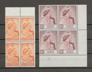 NORTHERN RHODESIA 1948 SG 48/9 MNH Blocks Cat £482