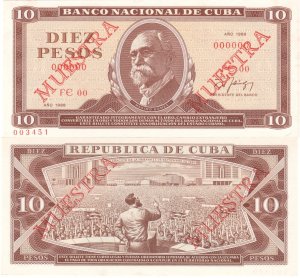 1988 Caribbean  Maximo Gomez 10 Pesos Specimen GEM  Crispy Unc