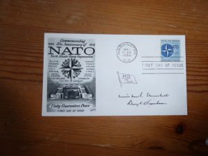 1959 NATO FDC Cover with Dwight Eisenhower och Sir Churchill preprint autographs