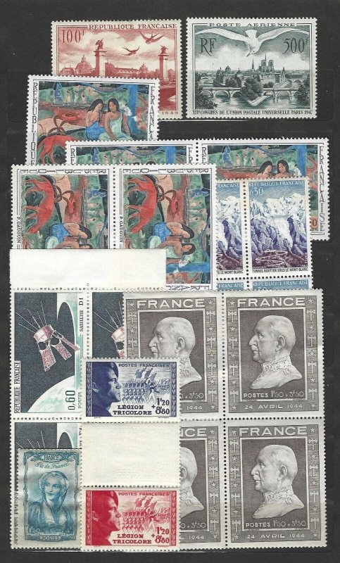 FRANCE 1920-1950 COLLECTION OF 100+ STAMPS MINT HINGED & NEVER HINGED & FEW USED