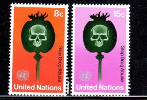 UNITED NATIONS #236-237  1973  DRUG ABUSE        MINT VF NH O.G   b