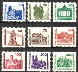 Germany DDR 1990 Architecture set of 9 MNH