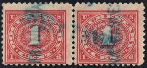 R228 1¢ Documentary Stamp Horizontal Pair (1917) Used