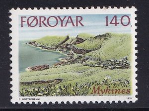 Faroe Islands  #33  MNH  1978  Mykines island 140o