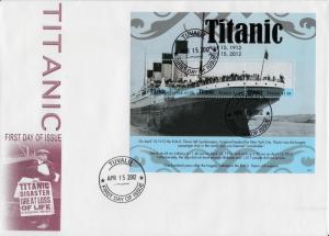 Titanic Stamps Tuvalu 2012 FDC Boats Ships Sinking Disaster 3v M/S