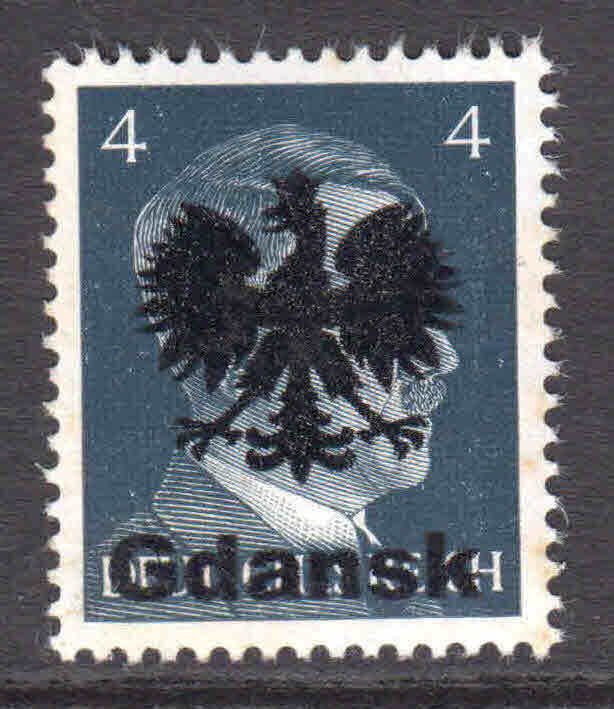 GERMANY 508 POLAND GDANSK EAGLE LOCAL FELDPOST OVERPRINT OG NH VF