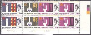 PITCAIRN 1966 UNESCO plate blocks of 4 MNH..................................3494