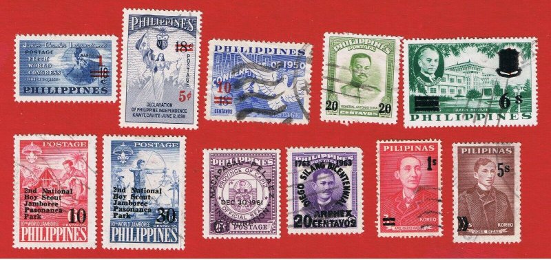 Philippines #825//876  VF used Overprints   Free S/H