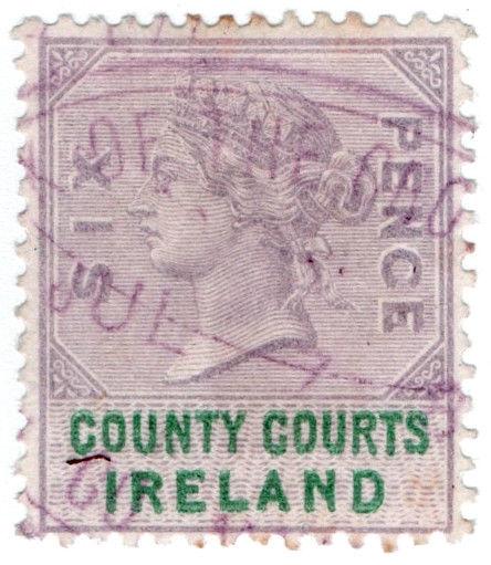 (I.B) QV Revenue : County Courts Ireland 6d (1878)