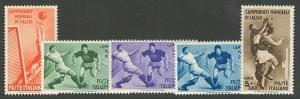 ITALY #324-8 Soccer set complete, og, NH, VF Scott $330.00