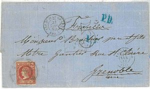 21149 - SPAIN España - POSTAL HISTORY - COVER Carta  VALLADOLID to FRANCE  1862