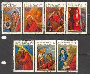 BURUNDI Sc# 322 - 328 USED FVF Set7 Jesus & Cross Paintings