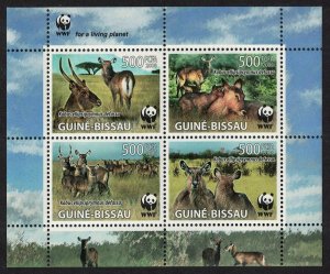 Guinea-Bissau WWF Defassa Waterbuck MS 2008 MNH MI#3919-3922