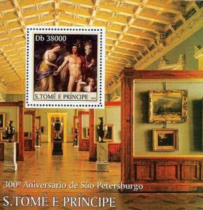 SAO TOME E PRINCIPE 2003 SHEET ANNIVERSARY ST. PETERSBURG ART PAINTINGS st3316