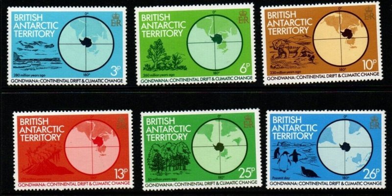 BRITISH ANTARCTIC TERR. SG103/8 1982 CONTINENTAL DRIFT  CLIMATIC CHANGE MNH