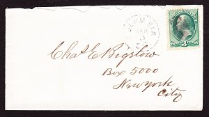 Cover, Columbia, SC, 1870s, to Charles Bigelow in New York City