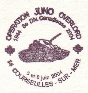 Card / Postmark France 2004 Operation Juno Overlord - Tank