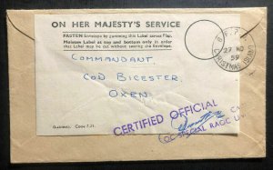 1959 Christmas Island British Forces PO On Her Majesty’s Service Cover To Oxen