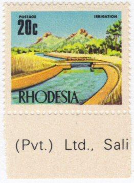 Rhodesia #289 MNH 20c canal