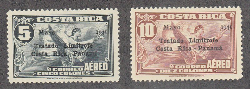 Costa Rica - 1941 - SC C72-73 - H - High values - C72 hinge thin