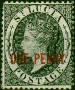 St Lucia 1882 1d Black SG26 Fine MM