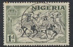 Nigeria  SG 70a  SC# 81 Used  QEII 1953 Die 1a  Bornu Horsemen please see scan