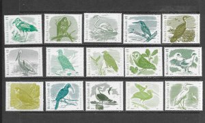 BIRDS - MARSHALL ISLANDS #1117 a-o MNH