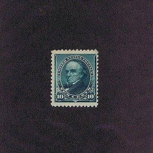 SC# 226 OG MNH 10C WEBSTER 1890, NATURAL PAPER INCLUSION, 1998 PF CERT PHOTOCOPY