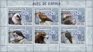 MOZAMBIQUE - 2007 - Birds of Prey - Perf 6v Sheet - Mint Never Hinged