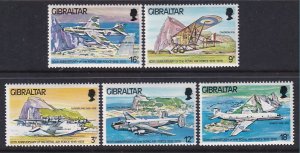 Gibraltar 369-373 Airplanes MNH VF